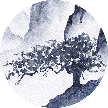 Detail Aquarelle CatMat Estampe monochrome